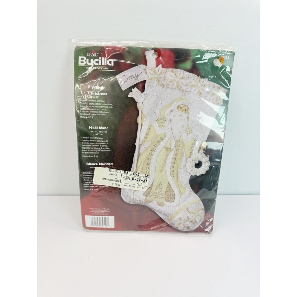 Bucilla Felt Jeweled 18" White Christmas Stocking Kit 85318